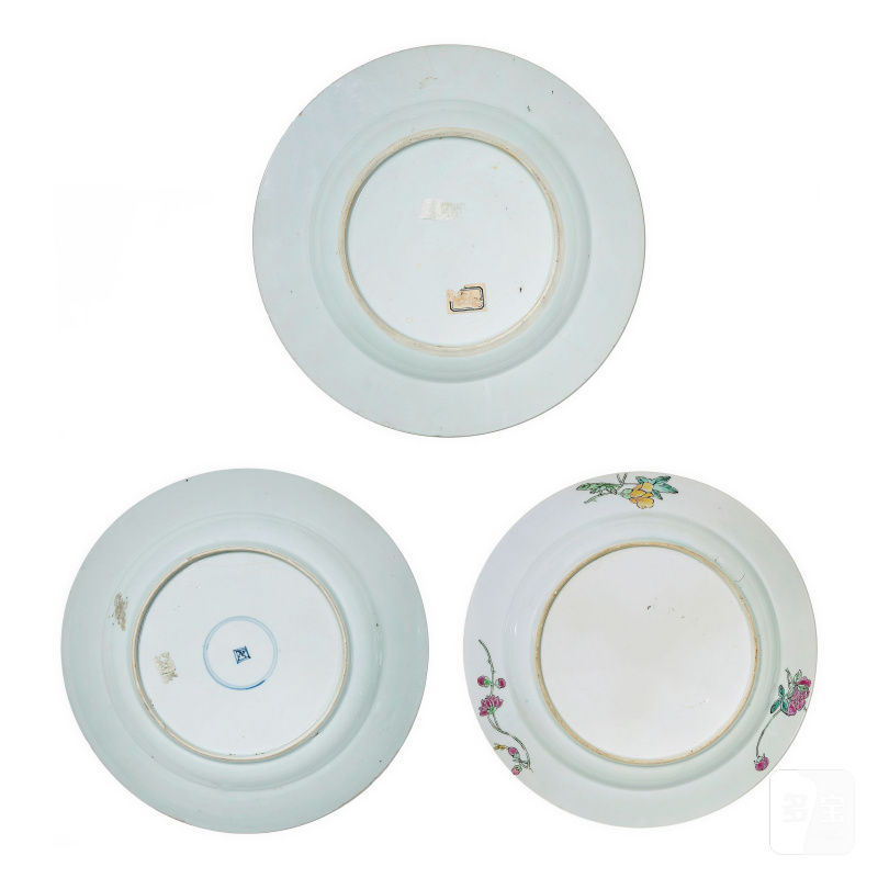 清雍正 粉彩花卉紋盤三件 | THREE FAMILLE ROSE 'FLORAL' DISHES - 图4